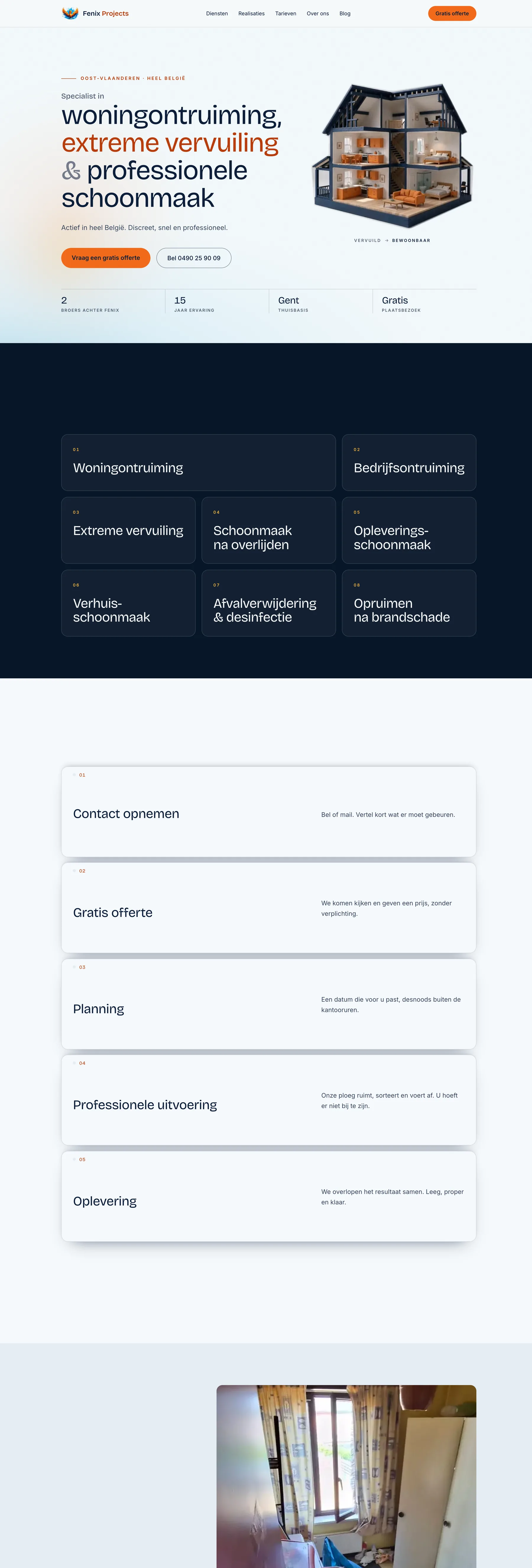 fenixprojects.be, een website die we bouwden