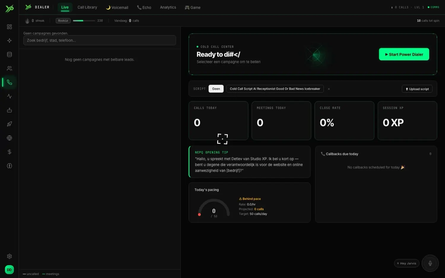 AIOS Cold Call Center — de power dialer